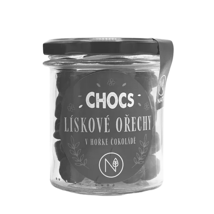 NATU Chocs Lískové ořechy v 60% hořké čokoládě 180 g
